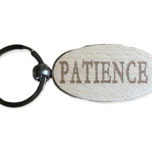 Word(s) on Front Wooden Oval Keychain